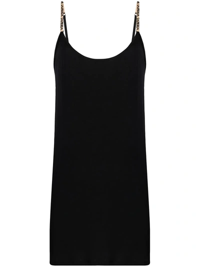 La Perla Logo-embroidered Short Nightdress In Schwarz