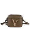 VERSACE KHAKI GREEN LEATHER SHOULDER BAG,DBFH312 D5VITK2HOT