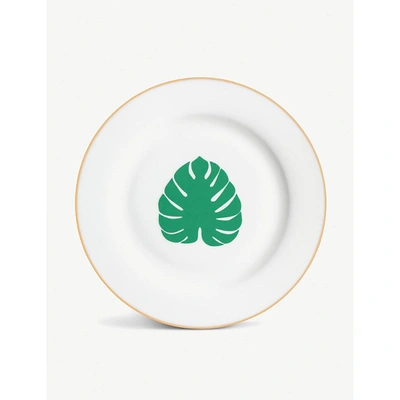 Alice Peto Tropical Leaf-print Fine Bone China Side Plate 21cm In Multi