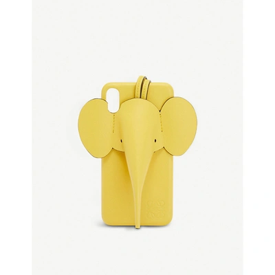 Loewe Elephant Leather Iphone Xs Max Cover In Yellow