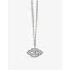 ASTLEY CLARKE MINI EVIL EYE STERLING SILVER, TURQUOISE AND PAVÉ WHITE SAPPHIRE NECKLACE,R03706061
