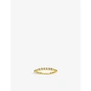 THOMAS SABO WOMENS WHITE DOT 18CT YELLOW GOLD-PLATED STERLING SILVER STACKING RING 58MM,R03710631