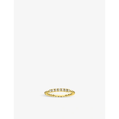 Thomas Sabo Womens White Dot 18ct Yellow Gold-plated Sterling Silver Stacking Ring 58mm