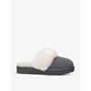 UGG UGG WOMEN'S GREY/DARK COSY CABLE-KNIT SHEEPSKIN SLIPPERS,41006863