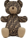Fendi Monogram Print Teddy Bear In Brown