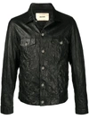 Zadig & Voltaire Base Crinkle Leather Blouson In Black