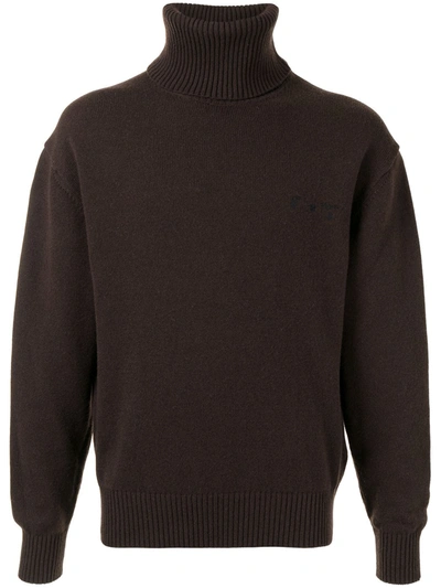 Off-white Cashmere Knitted Jumper In Brown