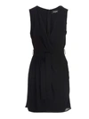 Dsquared2 Belted Silk-crepe Dress In Black