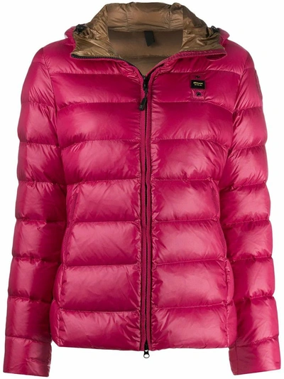 Blauer Chest Patch Classic Padded Jacket In Pink