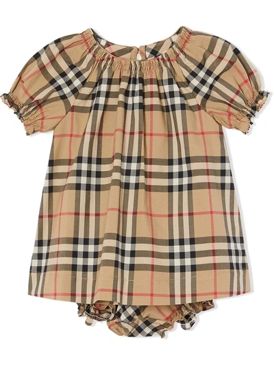 Burberry Baby Girl's Hedi Archive Plaid Dress & Bloomers Set In Beige