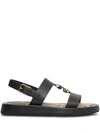 BURBERRY CHAIN-LINK DETAIL FLAT SANDALS