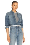 Nili Lotan Claire Denim Button-down Shirt In Classic Wash