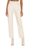 Agolde 90s Recycled Leather Fitted Pants Powder 26 In Powder