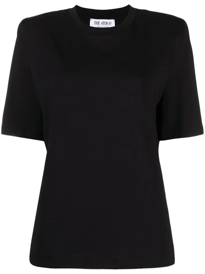Attico Womens Black Padded-shoulder Cotton T-shirt 12