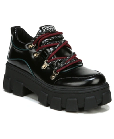 Circus By Sam Edelman Women's Dominique Lace-up Lug Sole Oxfords Women's Shoes In Black