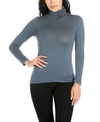 24SEVEN COMFORT APPAREL WOMEN'S CLASSIC LONG SLEEVE TURTLENECK TOP