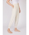 Pure Fiber Draped Jogger Pants In Light Beige