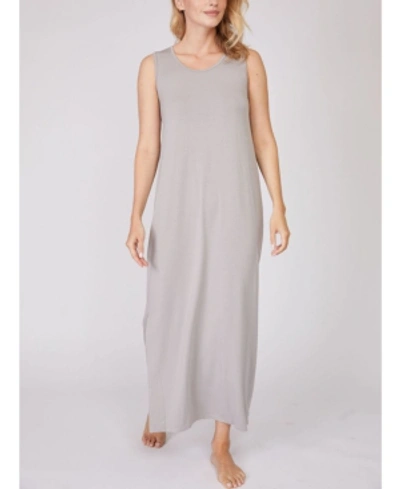 Pure Fiber Pleated Back Drape Dress In Gray