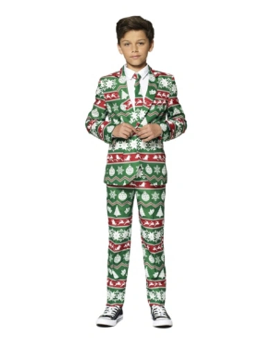 Suitmeister Kids' Big Boys Nordic Christmas Suit In Green