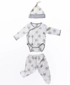 EARTH BABY OUTFITTERS BABY BOYS AND GIRLS VISCOSE FROM BAMBOO 3 PIECE STAR NEWBORN SET