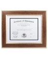 LAWRENCE FRAMES DUAL USE WALNUT 11" X 14" CERTIFICATE PICTURE FRAME WITH DOUBLE BEVEL CUT MATTING FOR DOCUMENT