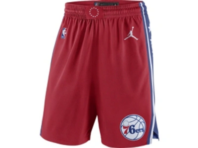 Jordan 76ers Statement Edition 2020 Men's  Nba Swingman Shorts In Univeristy Red/rush Blue/blue