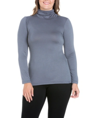 24SEVEN COMFORT APPAREL WOMEN'S PLUS SIZE CLASSIC TURTLENECK TOP