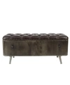 LUXEN HOME METAL AND FAUX LEATHER BENCH