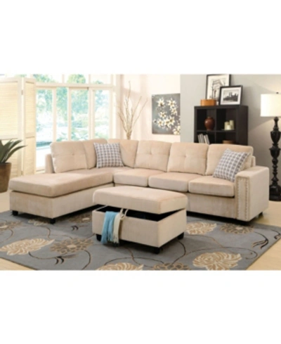 Acme Furniture Belville Ottoman With Storage In Beige