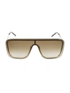 Saint Laurent New Wave 99mm Mask Sunglasses In Gold