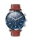 SHINOLA CANFIELD SPORT STAINLESS STEEL CHRONOGRAPH LEATHER STRAP WATCH,400013138743