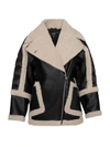 Lamarque Lisa Faux Fur Leather Jacket In Black