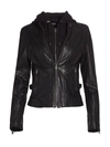 Lamarque Arlette Leather Biker Jacket In Black