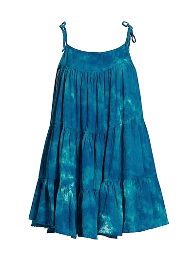 Honorine Peri Tie-dye Tiered Dress In Ocean