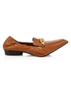 Tory Burch Jessa Point-toe Leather Loafers In Cinnamon