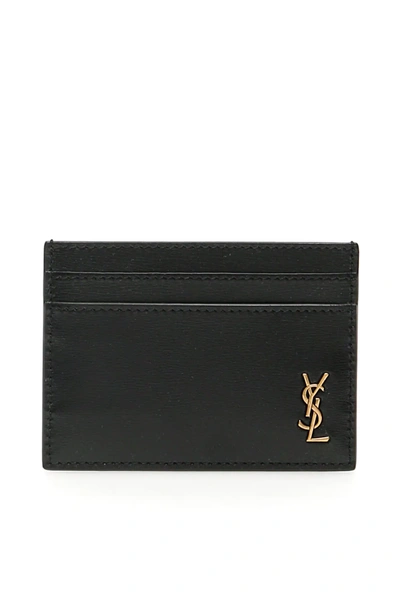 Saint Laurent Monogram Cardholder In Black