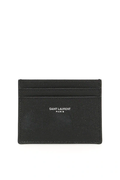Saint Laurent Leather Cardholder In Black
