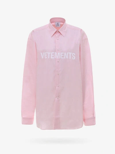 Vetements Cotton Shirt In Pink