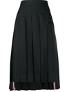 Thom Browne High-waisted Pleated Skirt In Black