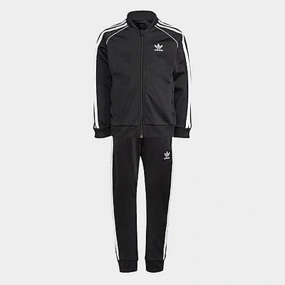 Adidas Originals Babies' Adidas Toddler And Little Kids' Originals Adicolor Sst Track Suit In Black/white