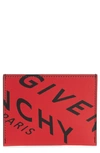 GIVENCHY LOGO LEATHER CARD CASE,BK6003K144