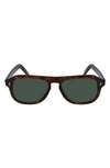 Cutler And Gross 53mm Flat Top Aviator Sunglasses In Tortoise Shell/ Blue Gradient