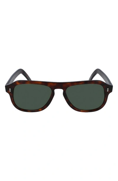 Cutler And Gross 53mm Flat Top Aviator Sunglasses In Tortoise Shell/ Blue Gradient