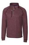 Cutter & Buck Mainsail Sweater-knit Mens Half Zip Pullover Jacket In Burgundy