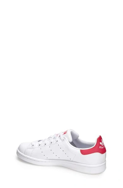 Adidas Originals Kids' 'stan Smith' Leather Sneaker In White/ Bold Pink