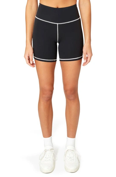 Weworewhat Women's Corset Solid-colored Bike Shorts In Black