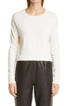 Co Essentials Cropped Wool & Cashmere Knit Sweater In Ivory