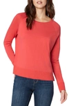 Liverpool Los Angeles Raglan Sweater In Bright Coral