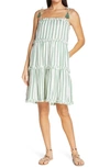 TORY BURCH STRIPE TIERED COVER-UP DRESS,80153