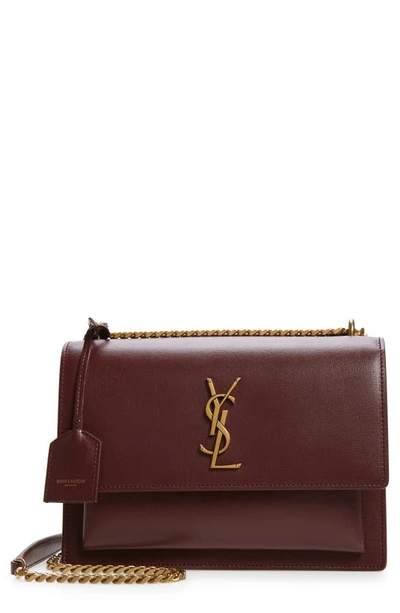 Saint Laurent Brown Sunset Medium Leather Shoulder Bag